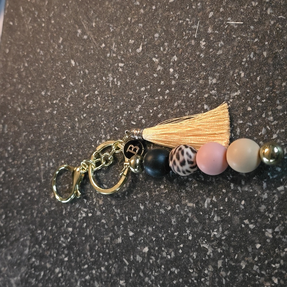 Silicone beaded keychain